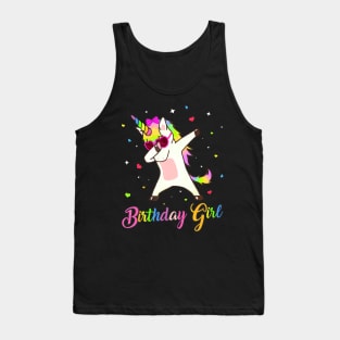 Unicorn Birthday Girl Dabbing Unicorn Birthday Princess Dab Tank Top